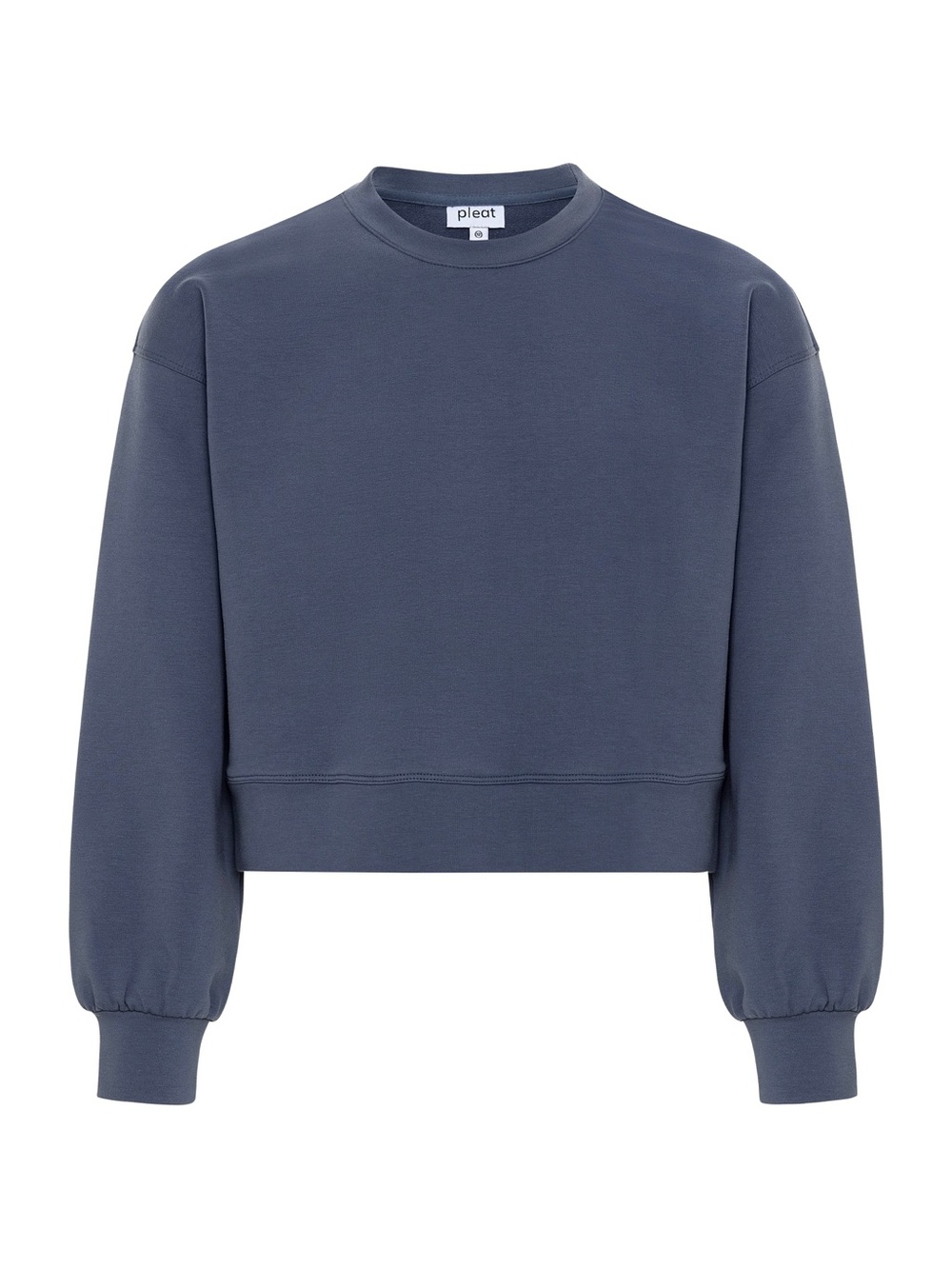 Pleat Dora Sweatshirt Cropped Slate Blue Size 10